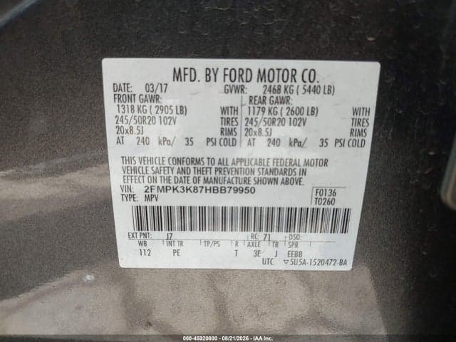 2017 FORD EDGE TITANIUM 9