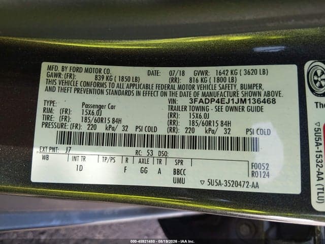 2018 FORD FIESTA SE 9