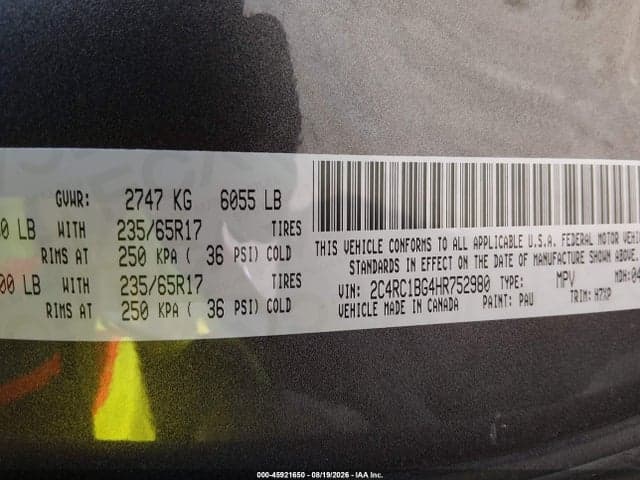 2017 CHRYSLER PACIFICA TOURING PLUS 9