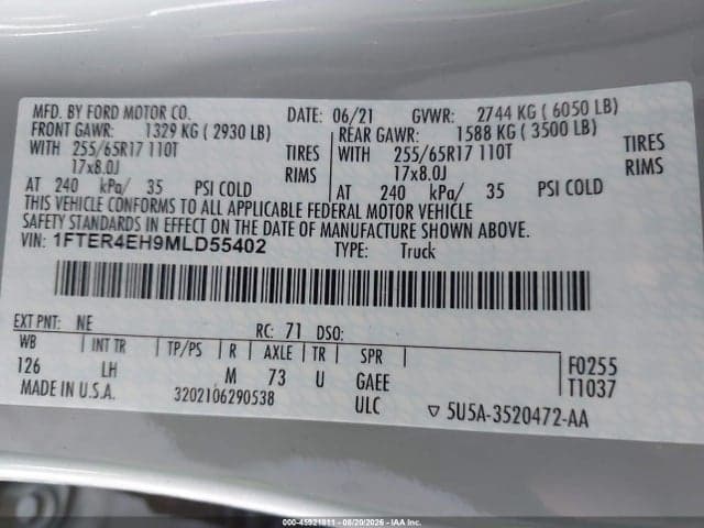 2021 FORD RANGER XLT 9