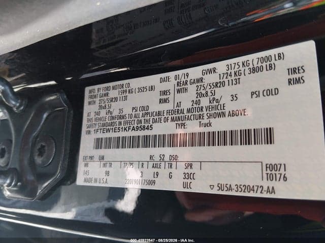 2019 FORD F150 SUPERCREW 9
