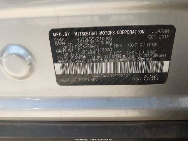 2019 MITSUBISHI ECLIPSE CROSS LE 9