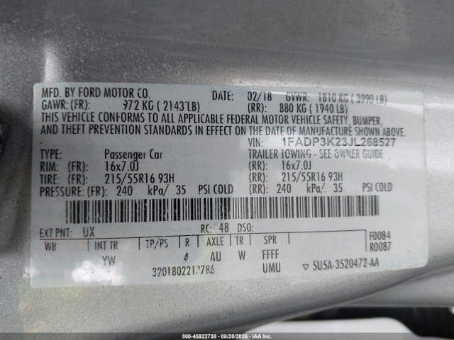 2018 FORD FOCUS SE 9