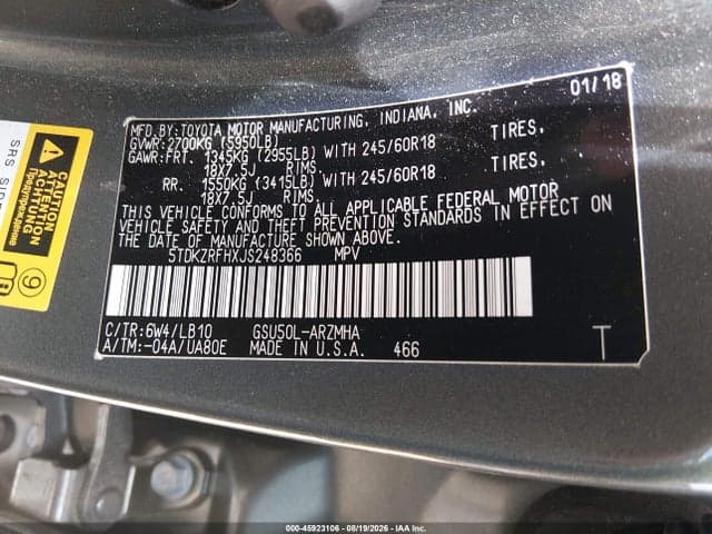 2018 TOYOTA HIGHLANDER XLE 9