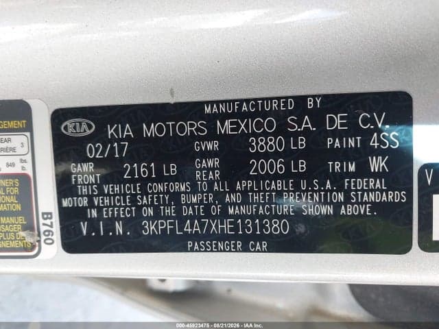 2017 KIA FORTE LX 9