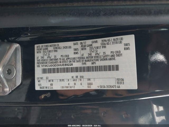 2017 FORD ESCAPE SE 9