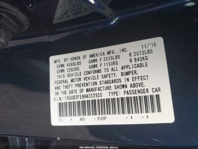 2017 ACURA TLX TECHNOLOGY PACKAGE 9