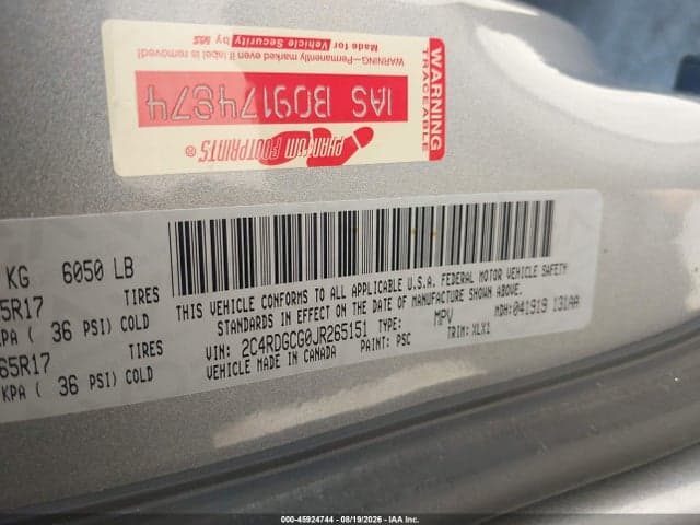2018 DODGE GRAND CARAVAN SXT 9