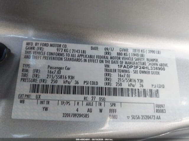 2017 FORD FOCUS SE 9
