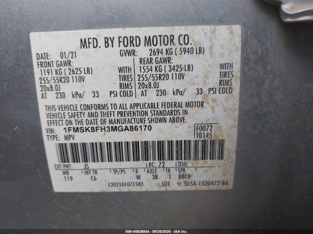 2021 FORD EXPLORER LIMITED 9