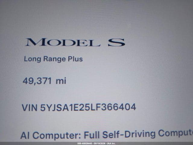 2020 TESLA MODEL S LONG RANGE DUAL MOTOR ALL-WHEEL DRIVE/LONG RANGE PLUS DUAL MOTOR ALL-WHEEL DRIVE 7