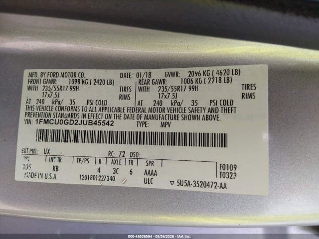 2018 FORD ESCAPE SE 9