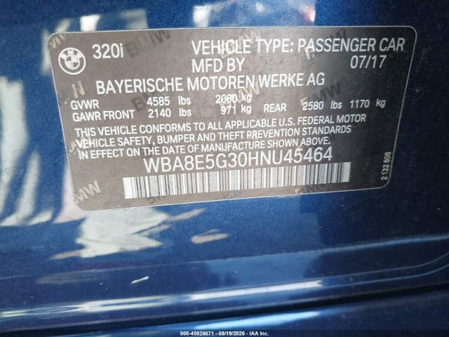 2017 BMW 320I XDRIVE 9