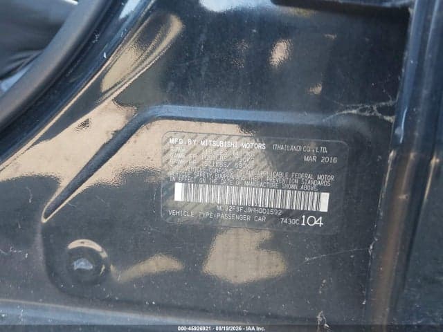 2017 MITSUBISHI MIRAGE G4 ES 9