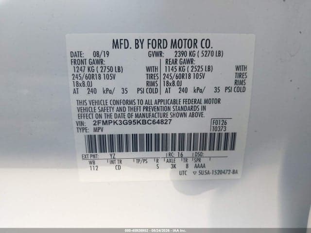 2019 FORD EDGE SE 9