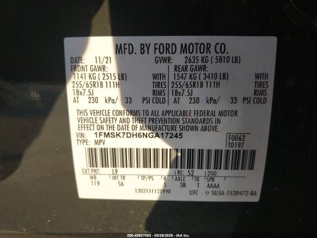 2022 FORD EXPLORER XLT 9