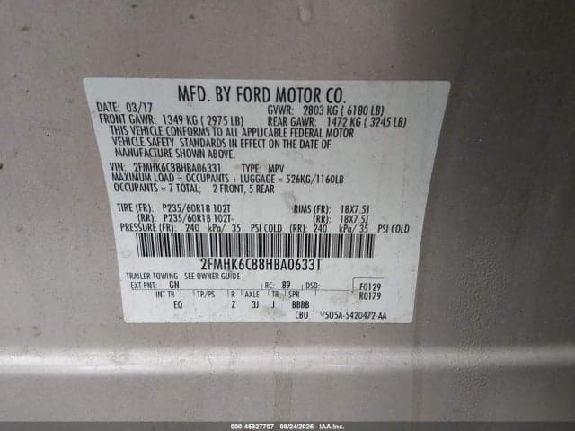 2017 FORD FLEX SEL 9