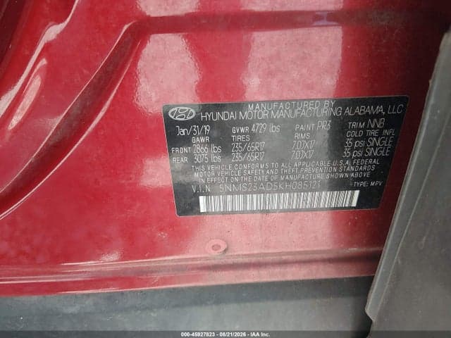 2019 HYUNDAI SANTA FE SE 9