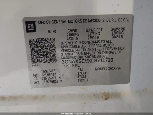 2020 CHEVROLET EQUINOX AWD LS 9