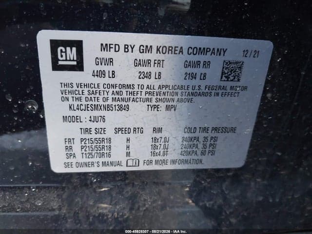 2022 BUICK ENCORE AWD PREFERRED 9