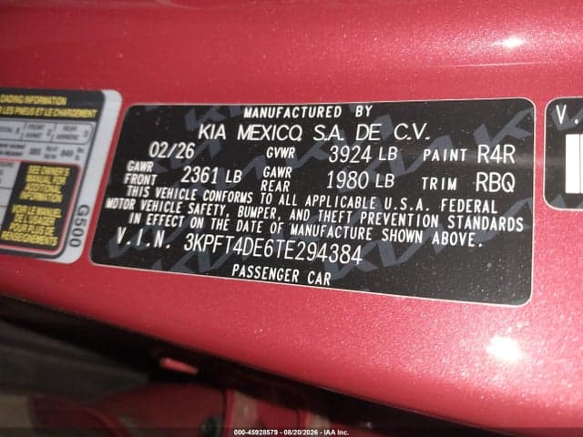 2026 KIA K4 LXS 9