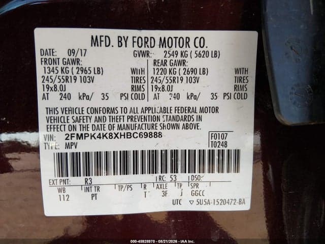 2017 FORD EDGE TITANIUM 9