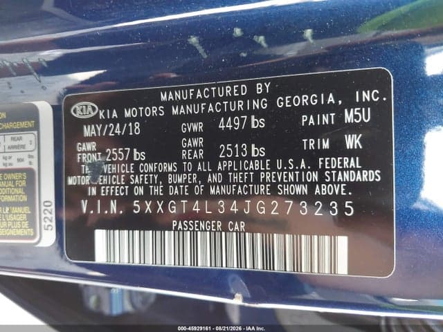 2018 KIA OPTIMA LX 9