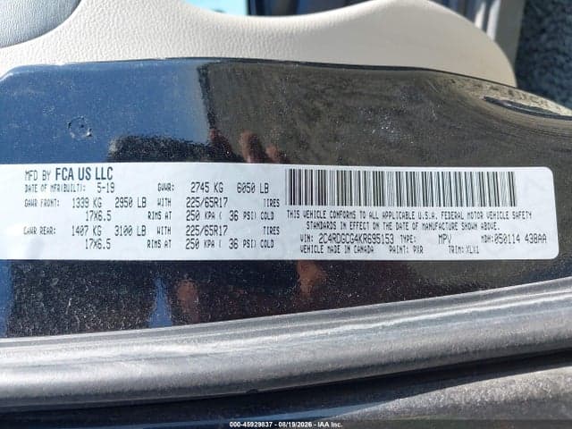 2019 DODGE GRAND CARAVAN SXT 9
