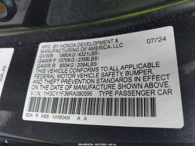 2024 HONDA ACCORD EX 9