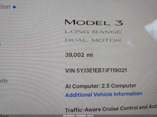 2018 TESLA MODEL 3 LONG RANGE/PERFORMANCE 14