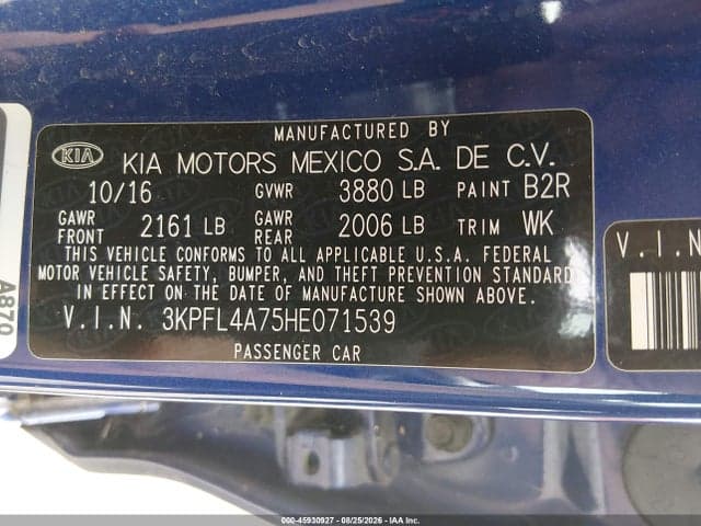 2017 KIA FORTE LX 9