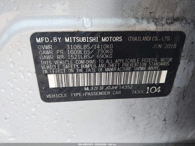 2018 MITSUBISHI MIRAGE G4 ES 9