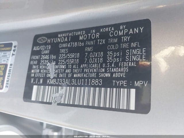 2020 HYUNDAI TUCSON ULTIMATE 9