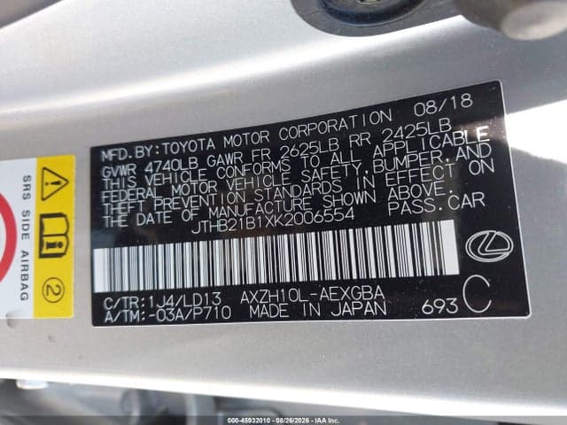 2019 LEXUS ES 300H 9