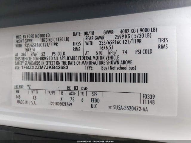2018 FORD TRANSIT T-350 9