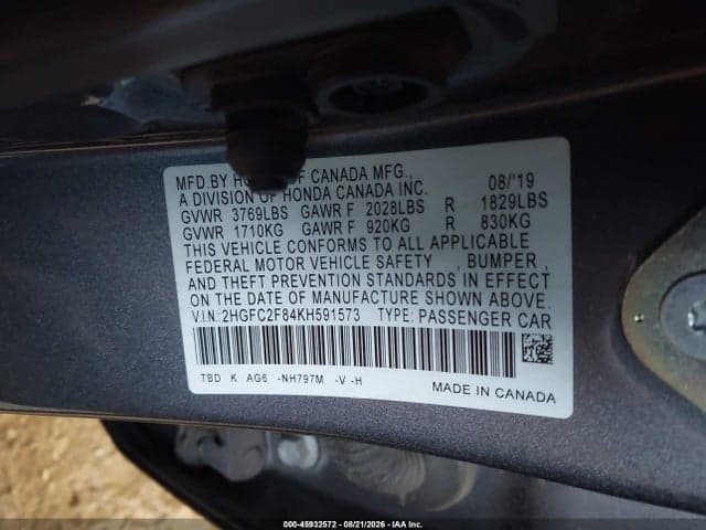 2019 HONDA CIVIC SPORT 9