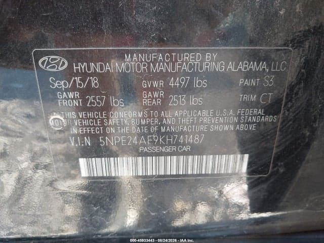 2019 HYUNDAI SONATA SE 9