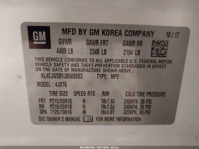 2018 BUICK ENCORE ESSENCE 9