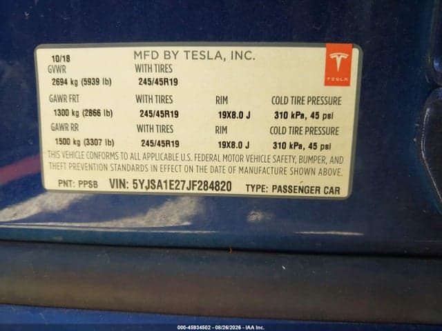 2018 TESLA MODEL S 9