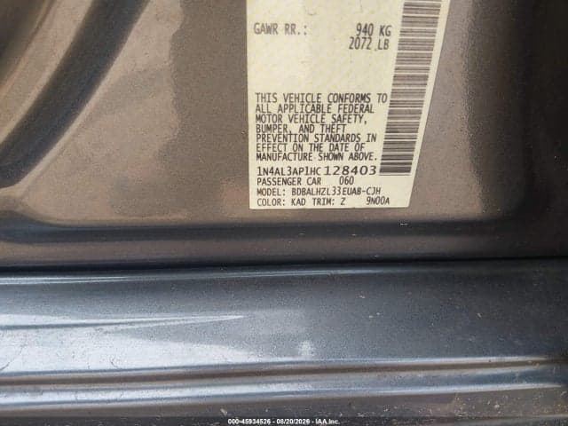 2017 NISSAN ALTIMA 2.5 SR 9