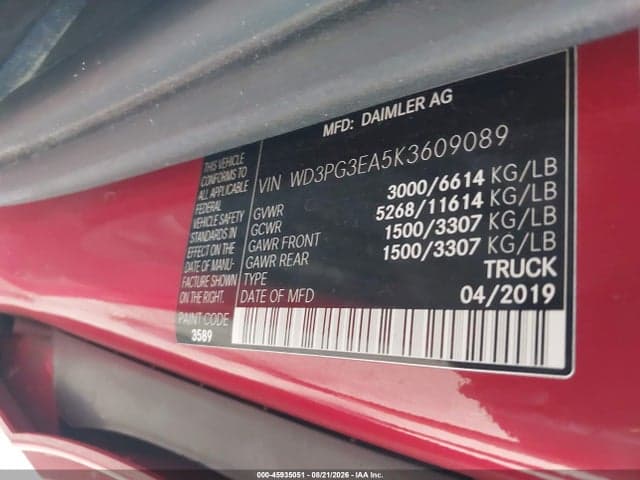 2019 MERCEDES-BENZ METRIS 9