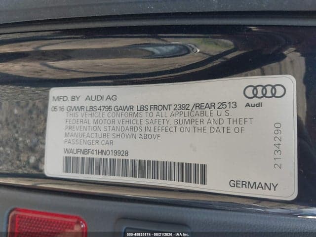 2017 AUDI A4 PRESTIGE 9