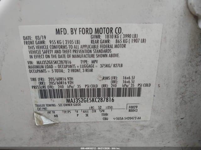 2019 FORD ECOSPORT SE 9