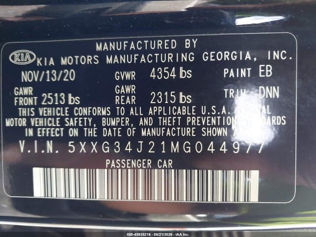 2021 KIA K5 EX 9
