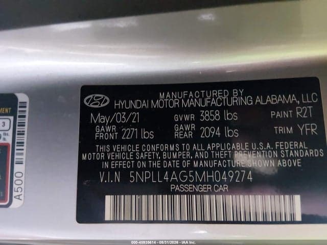 2021 HYUNDAI ELANTRA SE 9