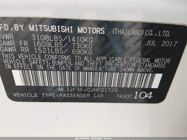 2018 MITSUBISHI MIRAGE G4 ES 9