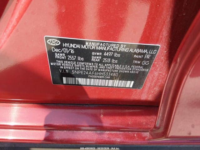 2017 HYUNDAI SONATA 9