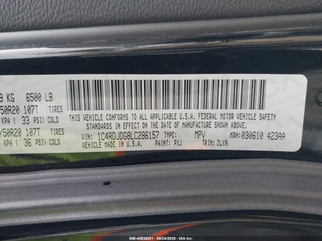 2020 DODGE DURANGO GT PLUS AWD 9