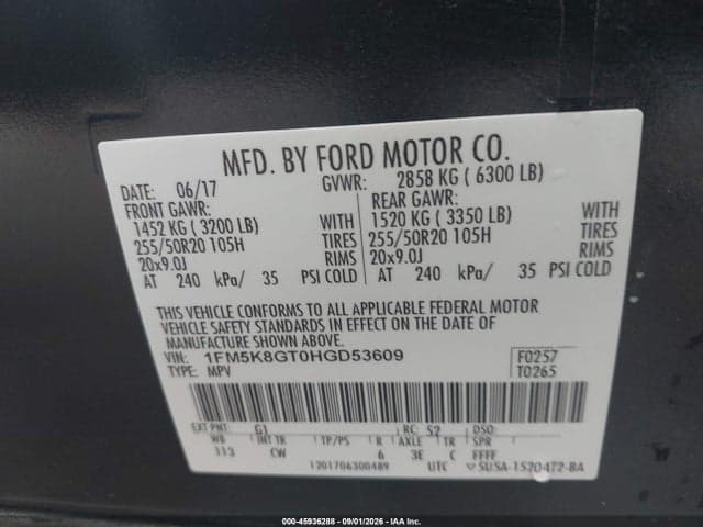 2017 FORD EXPLORER SPORT 9