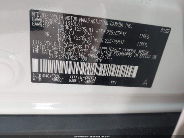 2022 TOYOTA RAV4 LE 9